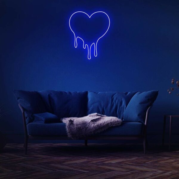 melting heart neon sign