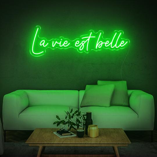 la vie est belle neon sign